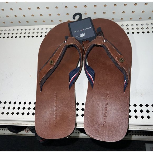 Tommy Hilfiger Drew 2 Mens Casual Sandals Slides Flip Flops Size 10 Brown - Picture 2 of 6
